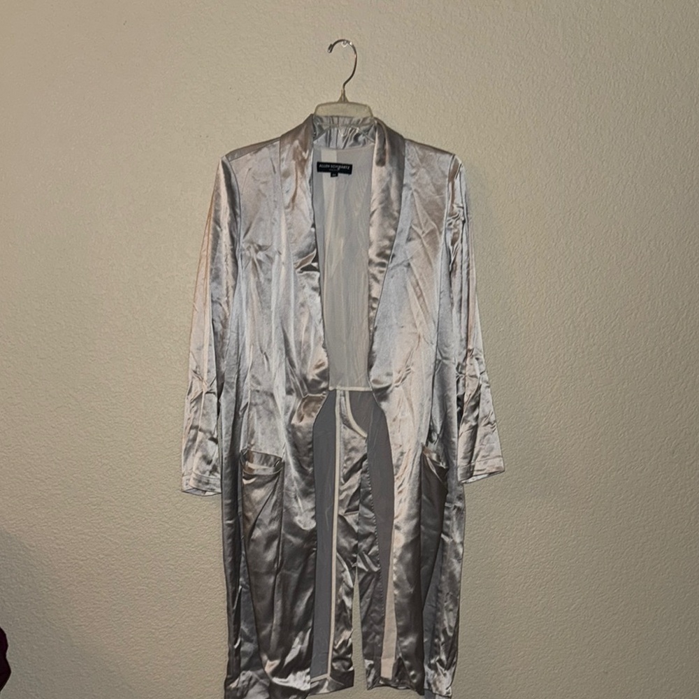 Luxurious Silver Satin Robe
